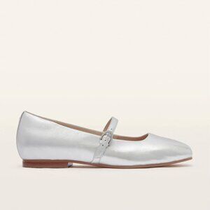 NIB Frankie4 Hepburn Silver Mary Jane Flats, Silver 7.5